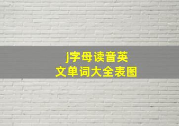 j字母读音英文单词大全表图