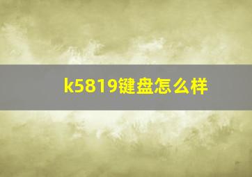 k5819键盘怎么样