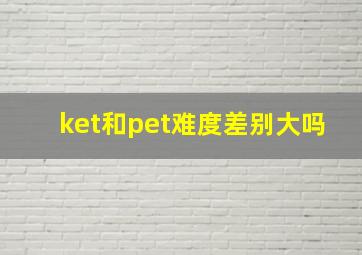 ket和pet难度差别大吗