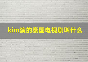 kim演的泰国电视剧叫什么