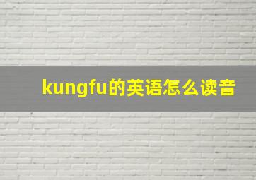 kungfu的英语怎么读音