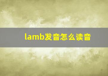 lamb发音怎么读音