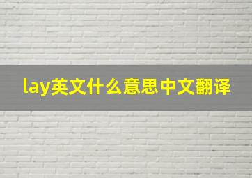 lay英文什么意思中文翻译