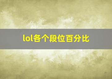 lol各个段位百分比