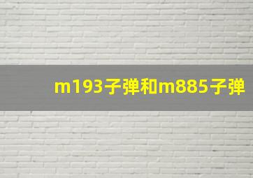 m193子弹和m885子弹