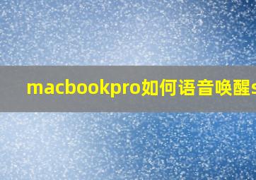 macbookpro如何语音唤醒siri