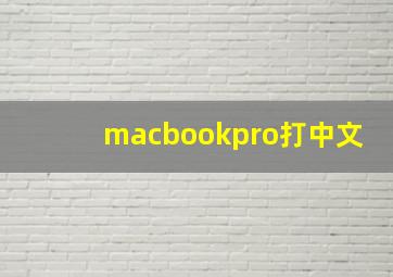 macbookpro打中文