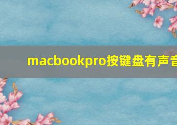 macbookpro按键盘有声音