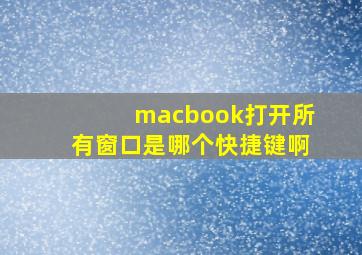 macbook打开所有窗口是哪个快捷键啊