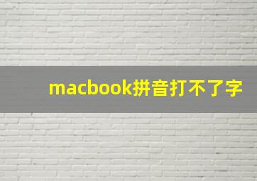 macbook拼音打不了字