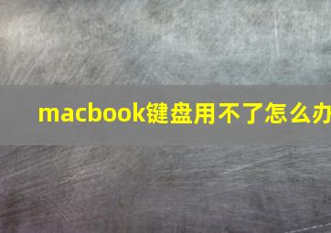 macbook键盘用不了怎么办