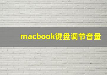 macbook键盘调节音量