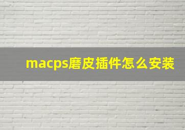 macps磨皮插件怎么安装