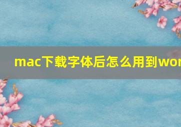 mac下载字体后怎么用到word