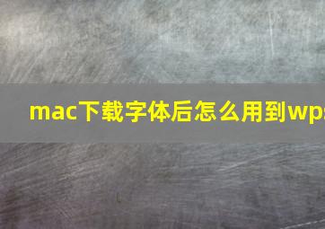 mac下载字体后怎么用到wps