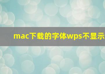 mac下载的字体wps不显示