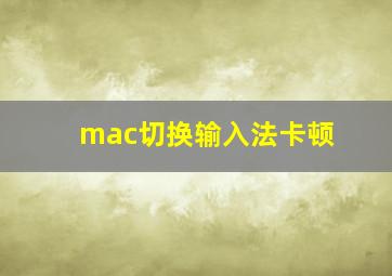 mac切换输入法卡顿