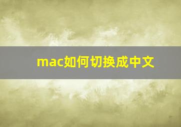 mac如何切换成中文