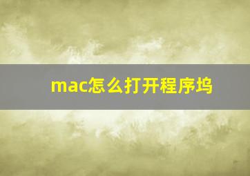 mac怎么打开程序坞