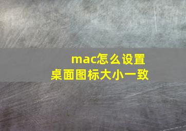 mac怎么设置桌面图标大小一致