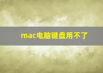 mac电脑键盘用不了