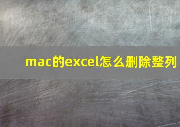 mac的excel怎么删除整列