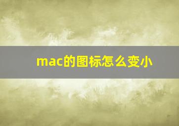 mac的图标怎么变小