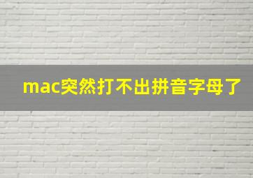 mac突然打不出拼音字母了