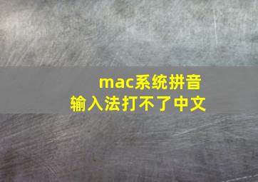 mac系统拼音输入法打不了中文