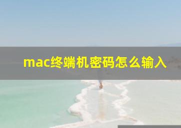 mac终端机密码怎么输入