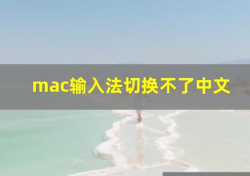 mac输入法切换不了中文