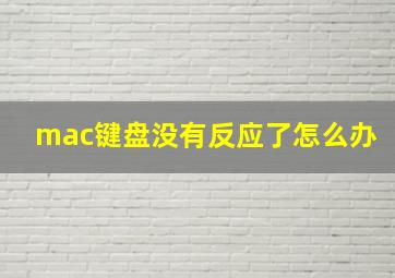 mac键盘没有反应了怎么办