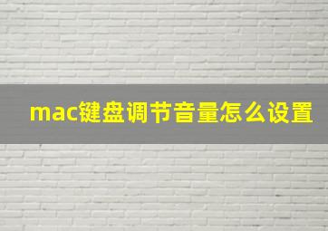 mac键盘调节音量怎么设置