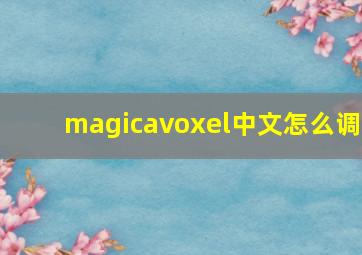 magicavoxel中文怎么调