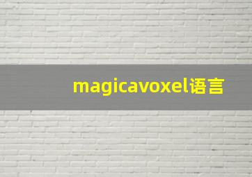 magicavoxel语言