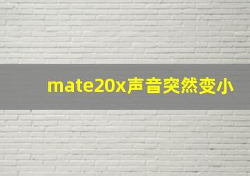 mate20x声音突然变小