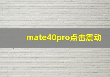 mate40pro点击震动