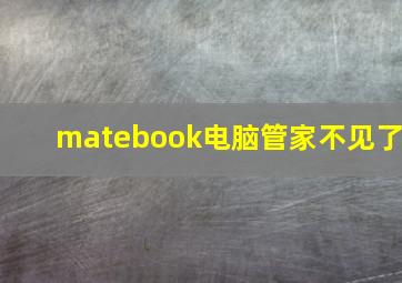 matebook电脑管家不见了