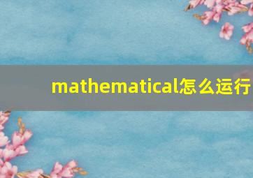 mathematical怎么运行