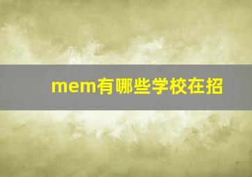 mem有哪些学校在招