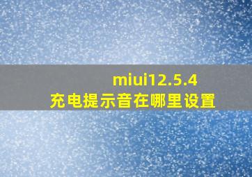 miui12.5.4充电提示音在哪里设置