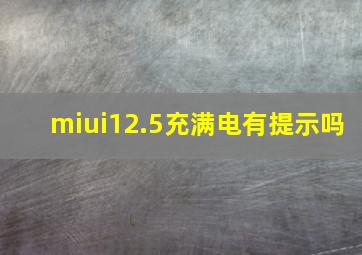 miui12.5充满电有提示吗