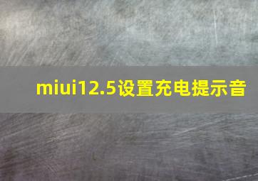 miui12.5设置充电提示音