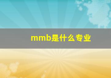 mmb是什么专业