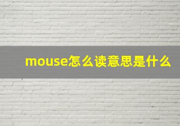 mouse怎么读意思是什么