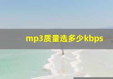 mp3质量选多少kbps