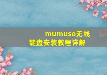 mumuso无线键盘安装教程详解