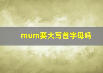 mum要大写首字母吗