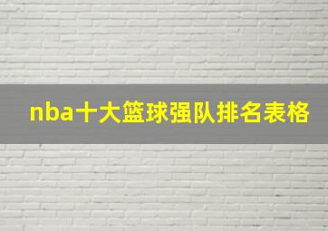 nba十大篮球强队排名表格