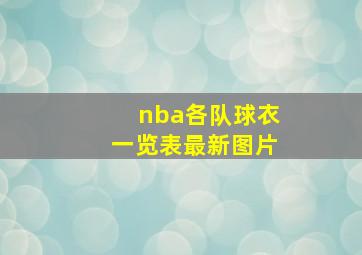 nba各队球衣一览表最新图片